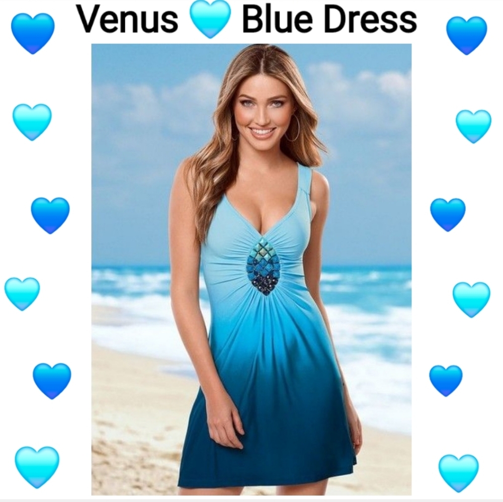Venus Blue Ombre Dress, Size M